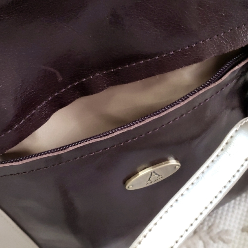 Aurielle Leather by Carryland Women’s Crossbody Bag, Two-tone Brown/ Metallic - Picture 10 of 16